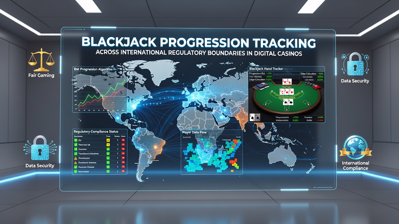 Illustration grenzüberschreitender Blackjack-Progressionsverfolgungssysteme in digitalen Casinos