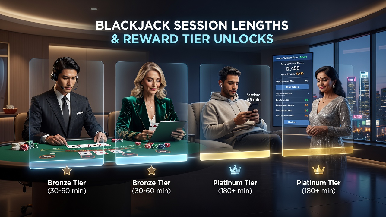 Analyse von Sitzungsmustern und Belohnungsfortschritten in Blackjack-Umgebungen