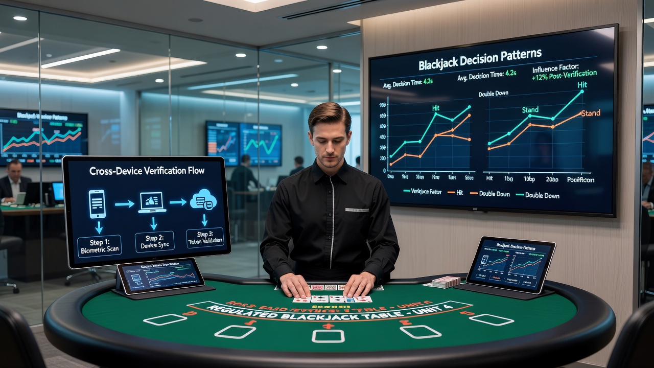 Analyse von Blackjack-Entscheidungsmustern unter Einfluss geräteübergreifender Verifizierung