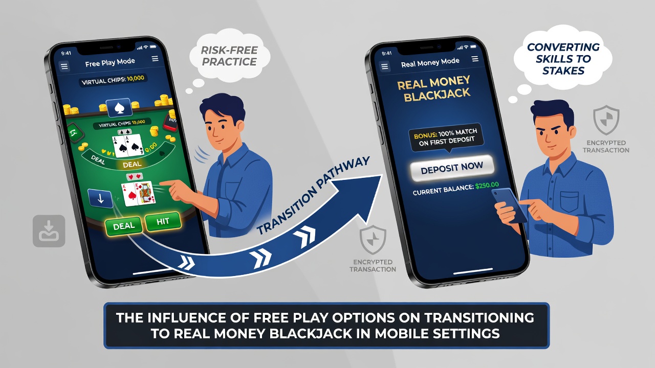 Spieler nutzt mobiles Blackjack mit Demo-Optionen auf einem Tablet